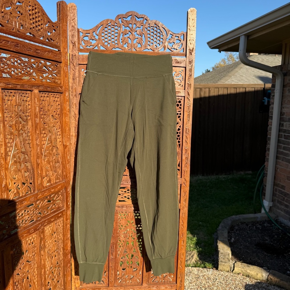 Lululemon Olive Green Mid-Waist Athletic Joggers
